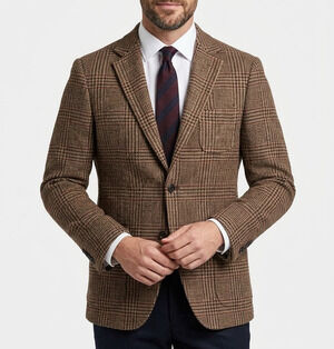 Howick Tailored the Original Outfitter Men's Jacket Blazer Tweed Brown Wool 40R